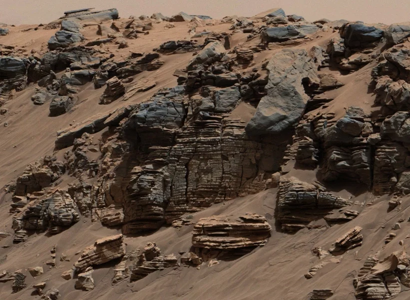 Камяні на Марсе могуць распавесці пра колішнія азёры. Фота: NASA/JPL-Caltech/MSSS