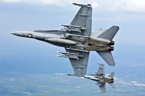 Пара финских F-18C Hornet.