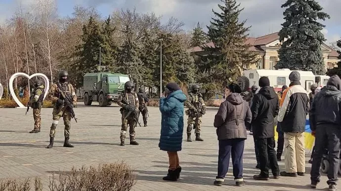 Российские солдаты в Скадовске на Херсонщине