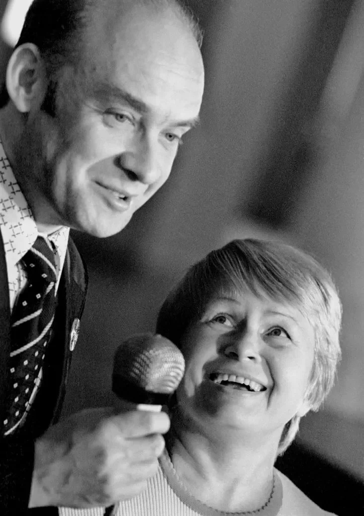 Mikałaj Dabranravaŭ i Alaksandra Pachmutava, 1965 hod. Fota: Leonid Lazarev / Getty Images