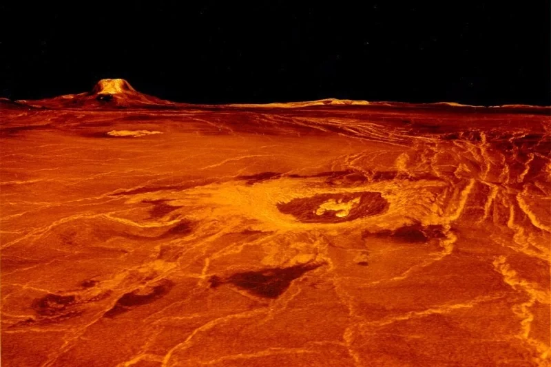 Компьютерное моделирование поверхности Венеры. Изображение: JPL Multimission Image Processing Laboratory
