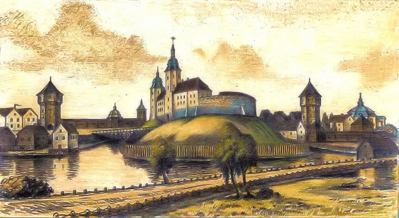 Клецк в XIV—XV вв., реконструкция Виктора Стащенюка.