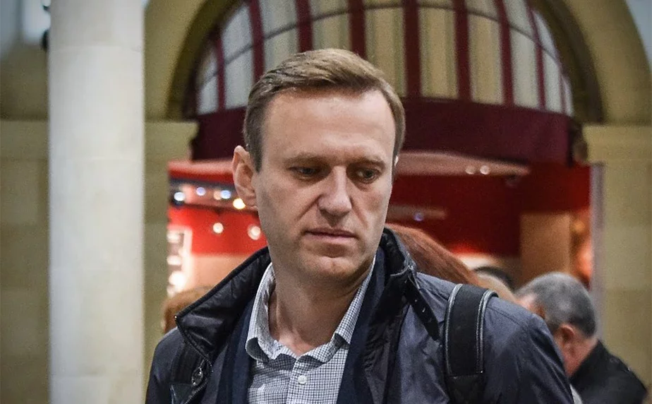 Навальны ў аэрапорце «Дамадзедава», фота AFP