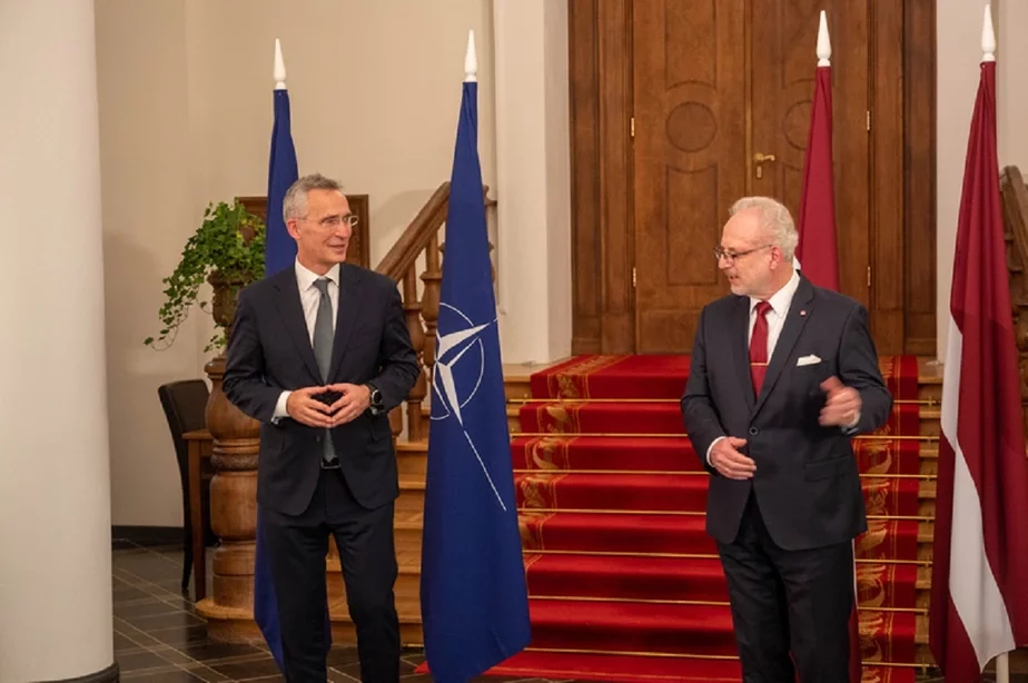 Генеральны Сакратар НАТА сустракаецца з прэзідэнтам Латвіі. Фота: NATO