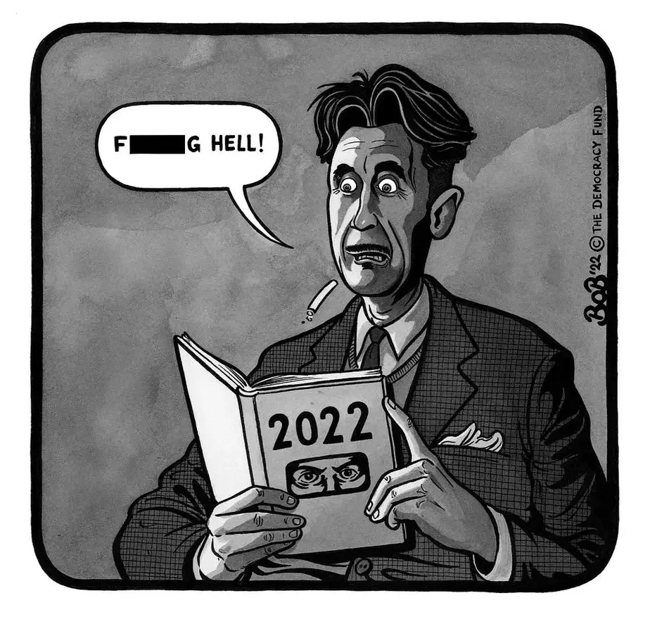 Карикатура: Джордж Оруэлл столбенеет от событий 2022 года