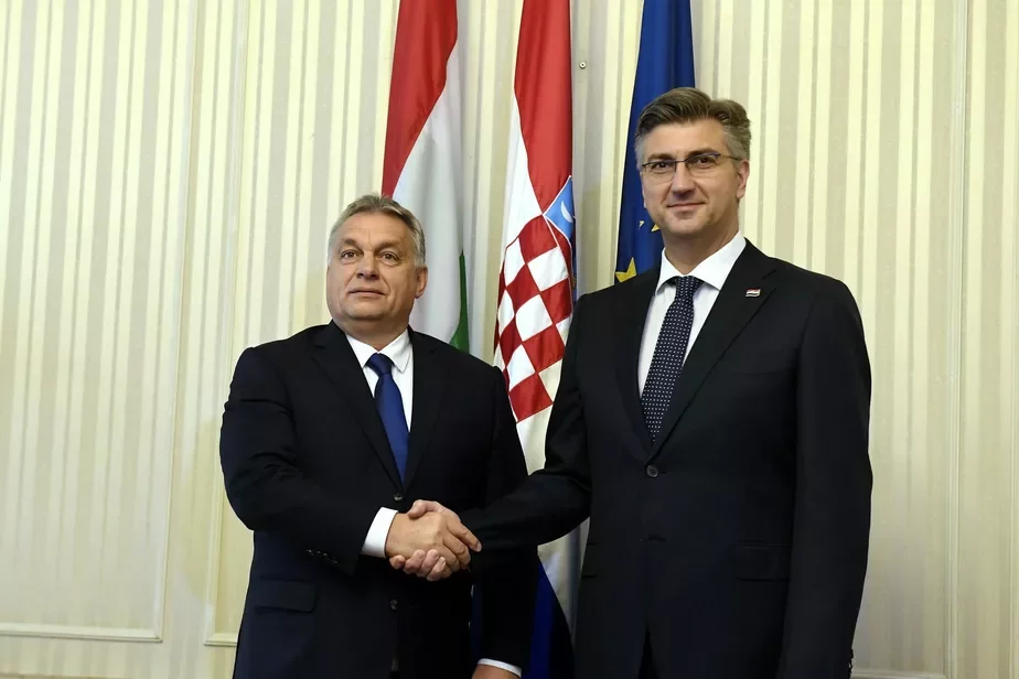 Виктор Орбан со своим хорватским коллегой Андреем Пленковичем