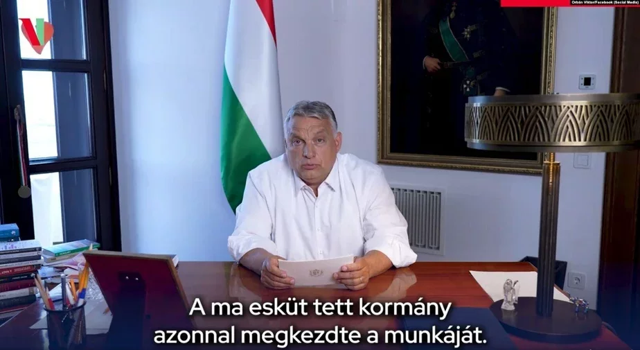 Виктор Орбан объявляет чрезвычайное положение. Скриншот с видео