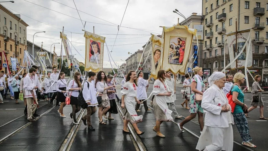 Прошлогодняя процессия Божьего Тела в Минске
